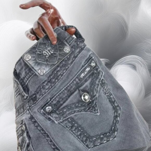 Miss Me Light Black Fade Skinny, Size 26 - Picture 2 of 5